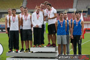 Olympique MAN - Champions suisses Romain Lüscher, Jonathan Vilaine, Bastien Mouthon, Sylvain Chuard